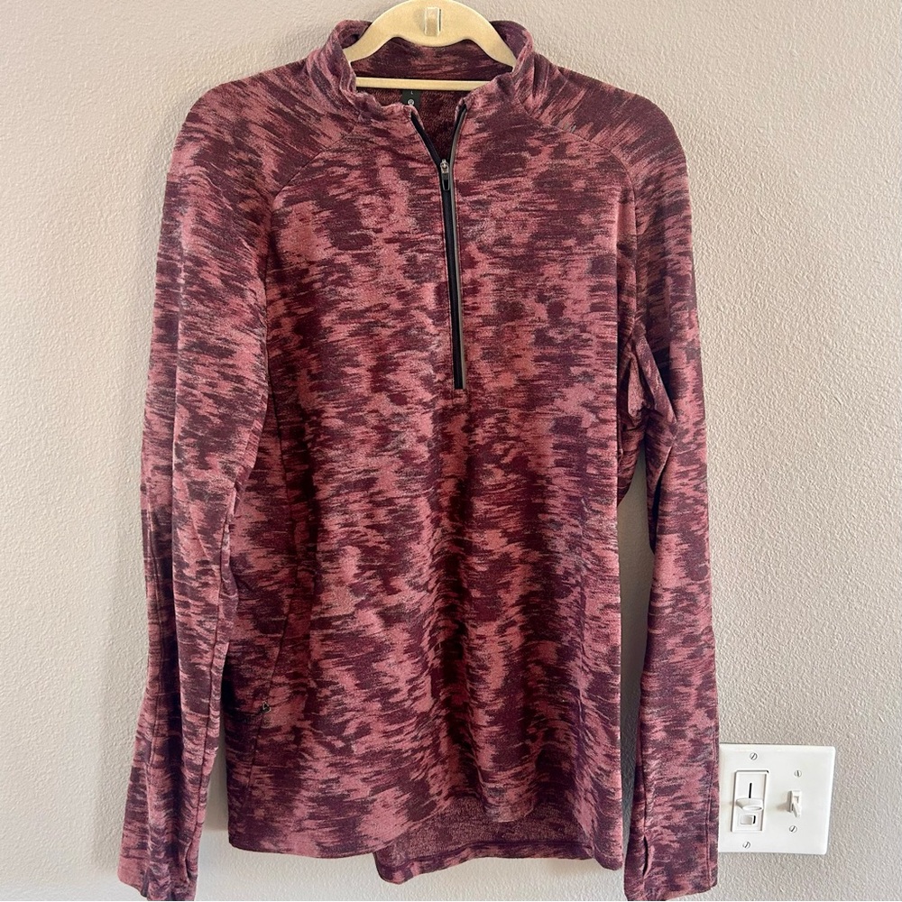 Men’s Large Lululemon Maroon Surge Warm Half Zip
